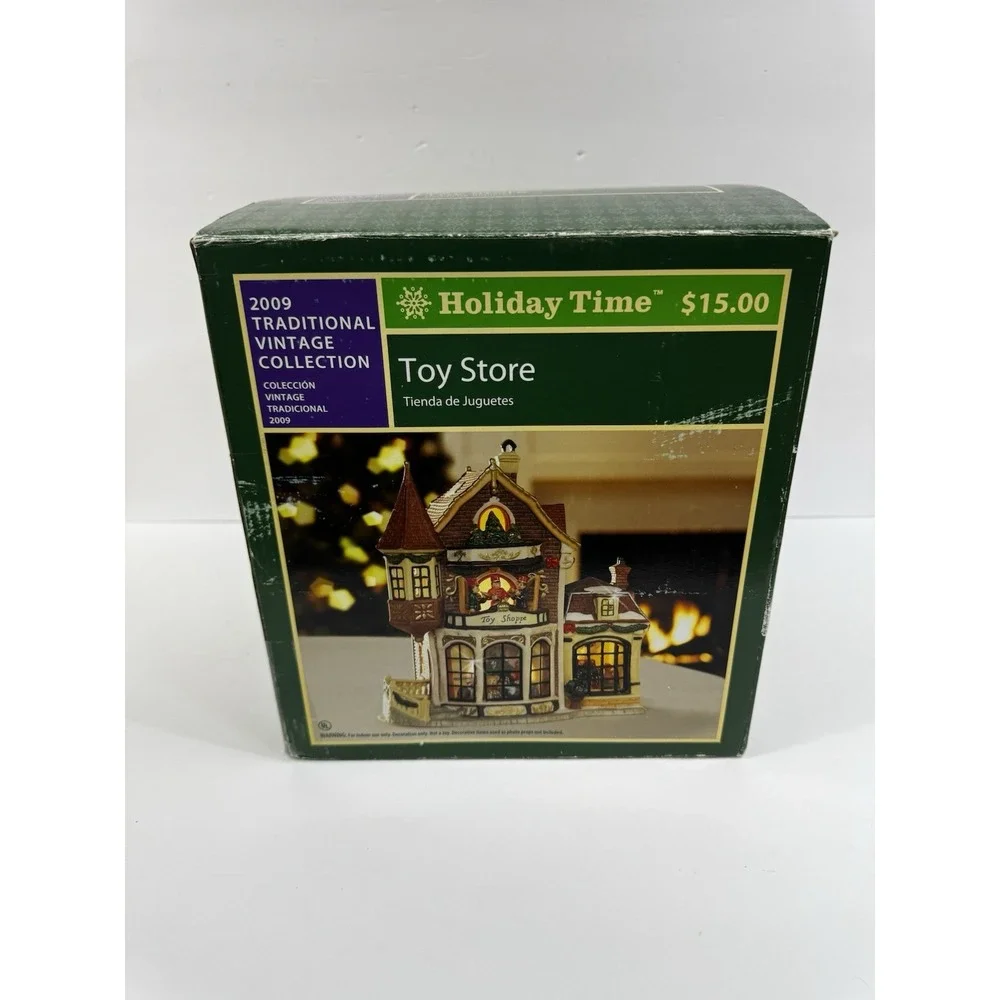 2009 Holiday Time Traditional Vintage Collection Toy Store Lighted Christmas
